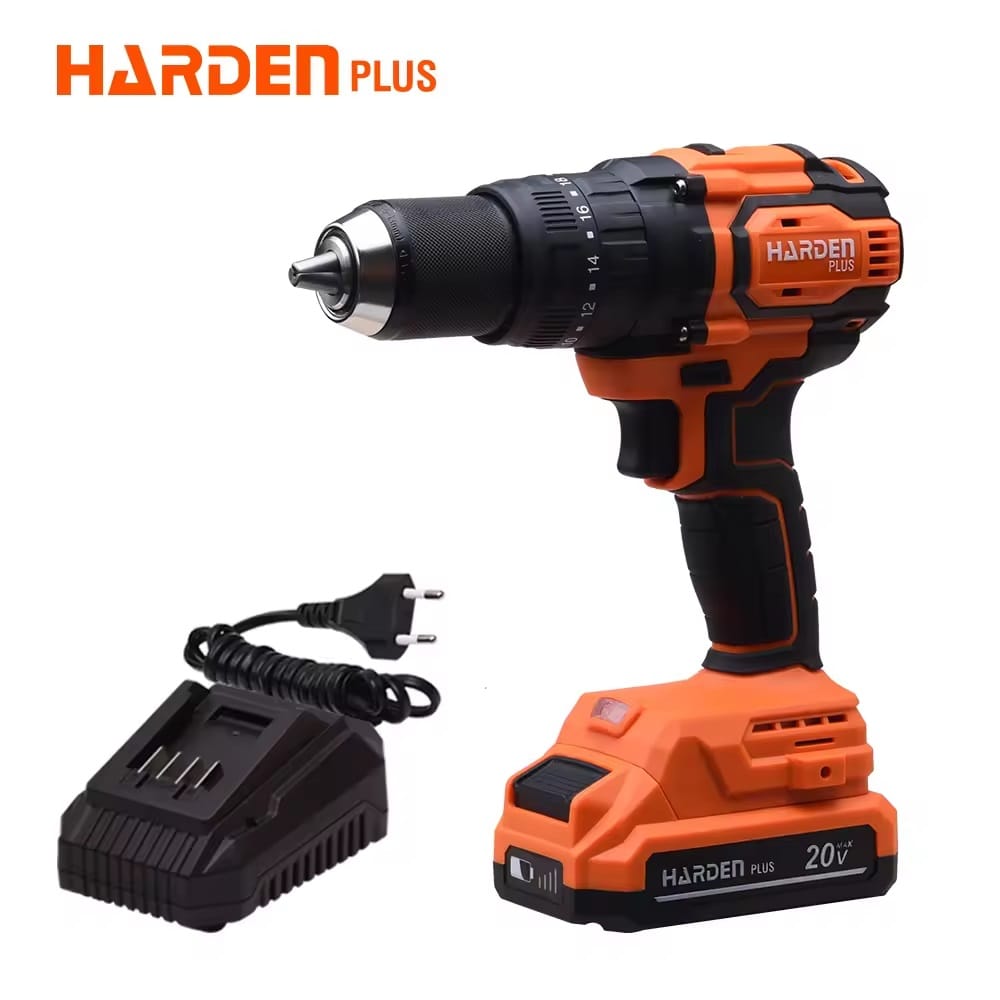 HARDEN 20V Brushless Cordless Drill/Driver | 80Nm High Torque | 2-Speed | 2000mAh Battery | European Plug Charger | Model: 758228