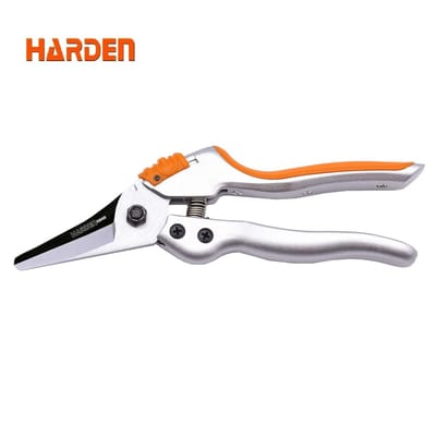 HARDEN 8" Professional Garden Pruner, Forged of SK5 Steel, Comfortable TPR Handle, Large Spring & Plastic Lock, Anti-Touch Design; 630405_img_0