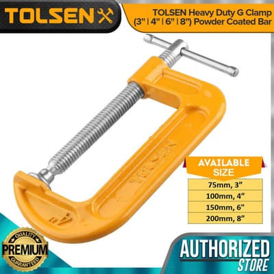 TOLSEN G Clamp (3" | 4" | 6" | 8") Powder Coated Bar, Heavy Duty_img_9