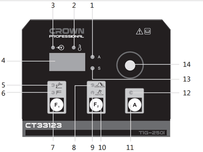 CROWN CT33123 Professional Inverter DC TIG Welding Machine, 220V, 15-200A; CT33123_img_3