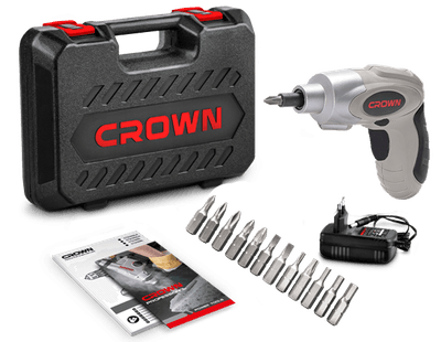 CROWN CT22002N, 3.6V Cordless Screwdriver With 12pcs Accessories, Max Torque: 3N.m, Model: CT22002N_img_2