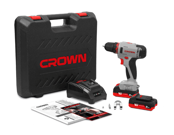 CROWN CT21082H-2 , 16V Professional Cordless Drill/Screwdriver, 2.0Ah, 10mm; CT21082H-2 BMC