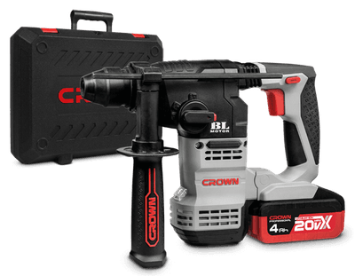CROWN,CT28001HX,20V Professional Cordless Brushless Rotary Hammer with battery & Charger, 4.0Ah, 20mm; CT28001HX-4 BMC_img_0