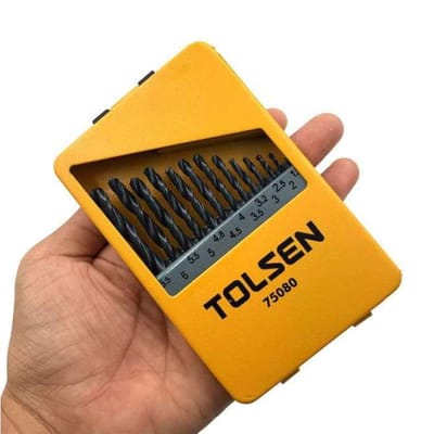 TOLSEN 75080 13Pcs HSS Twist Drill Bits Set | 1.5-6.5mm | DIN338 | Roll Forged | 118° Angle | Hard Case | Model: 75080_img_3