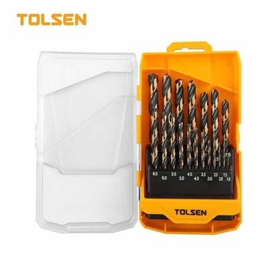 TOLSEN 19pcs Industrial Black and Gold HSS Drill Bit Set (1.0-10.0MM) Fractional Straight Shank 75086_img_0