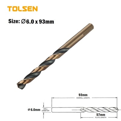 TOLSEN 10pcs Black & Gold HSS Drill Bits ( 1 | 1.5 | 2 | 2.5 | 3 | 3.2 | 3.5 | 4 | 4.2 | 4.5 | 4.8 | 5 | 5.5 | 6 mm ) For Metal and Stainless Industrial Grade_img_14