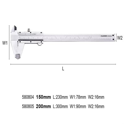 HARDEN Analouge Venier Caliper ( 6"| 8" ), Steel body, Clear scale, Satin finish; 580804 | 580805_img_3