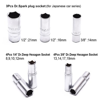 Harden 132Pcs 1/2, 3/8 & 1/4 inch Dr. Socket set Car Repairing Hand Tool Kit Auto Tool Sets 510822_img_3