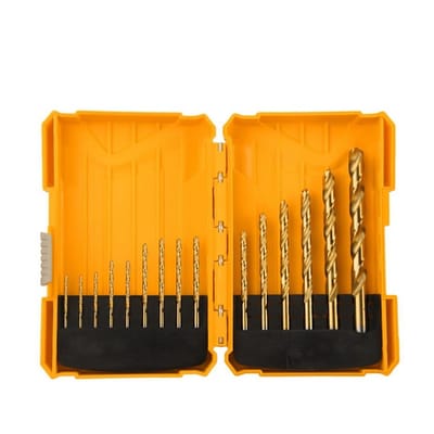 TOLSEN 15pcs HSS M2 Twist Drill Bits Set For Stainless or Metal ( HSS Fractional Jobber Length Drill Bits Set ) (1/16" to 3/8") 75100_img_0