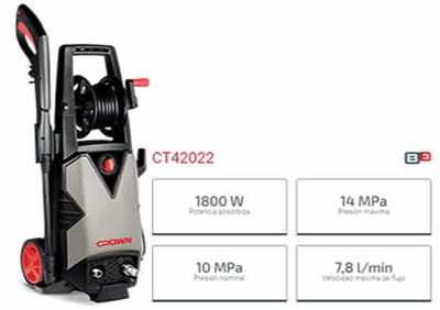 CROWN CT42022 ,1800W High Pressure Washer Car Washer Bike Washer Cleaner, 140bar, 6.7L/min, Model: CT42022_img_6