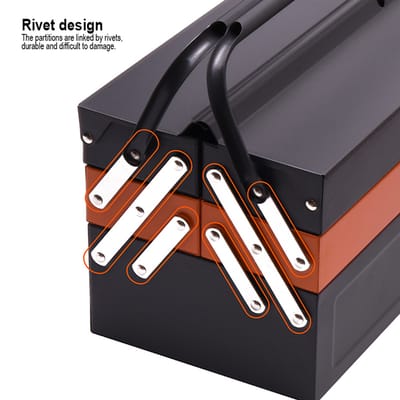 HARDEN 17" Steel Tools Box, Professional 5 Draw Metal Tools Box (420x200x205mm); 520202_img_3